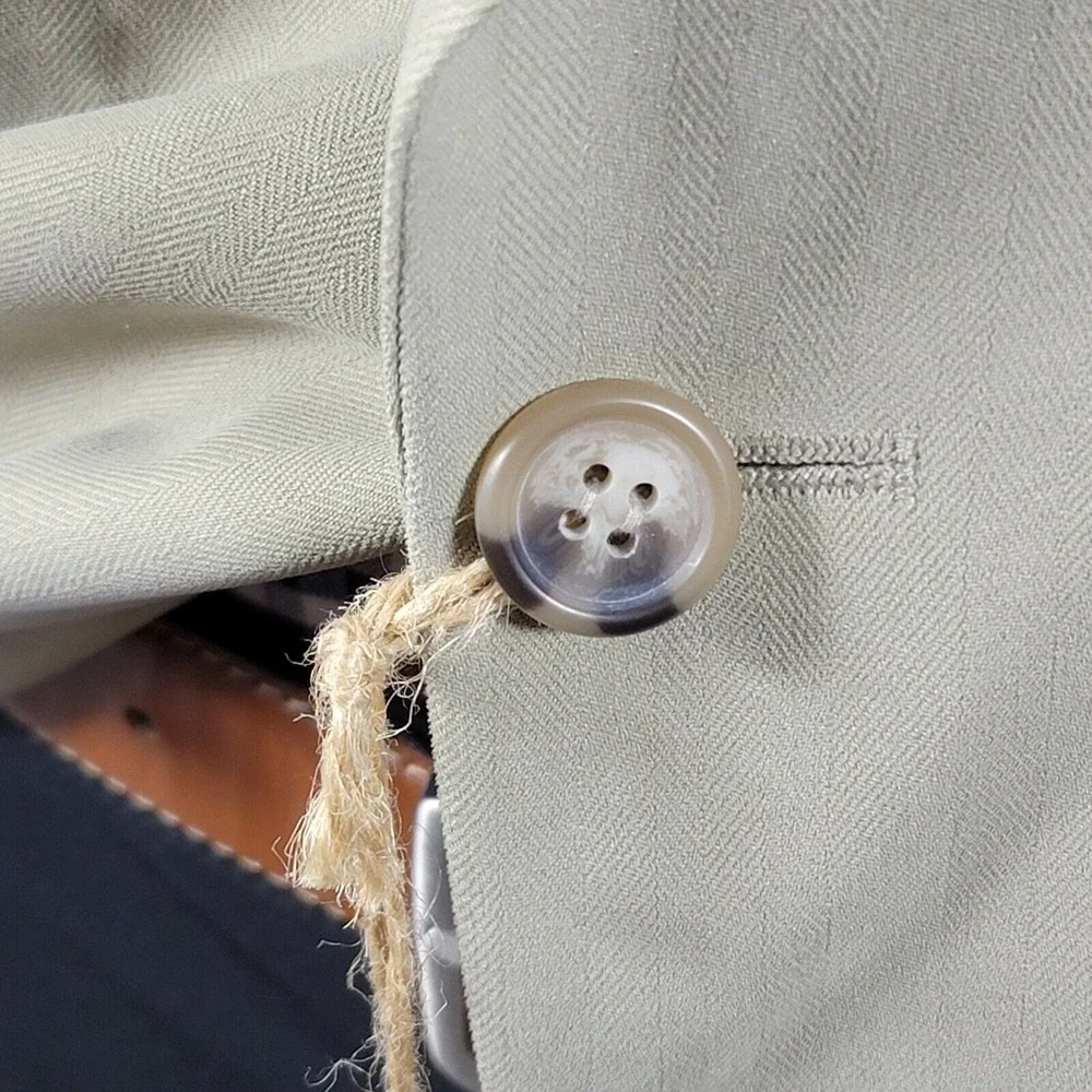 Boca Classics Island Wear Men's Sport Coat Two Button Beige Herringbone Silk 48L